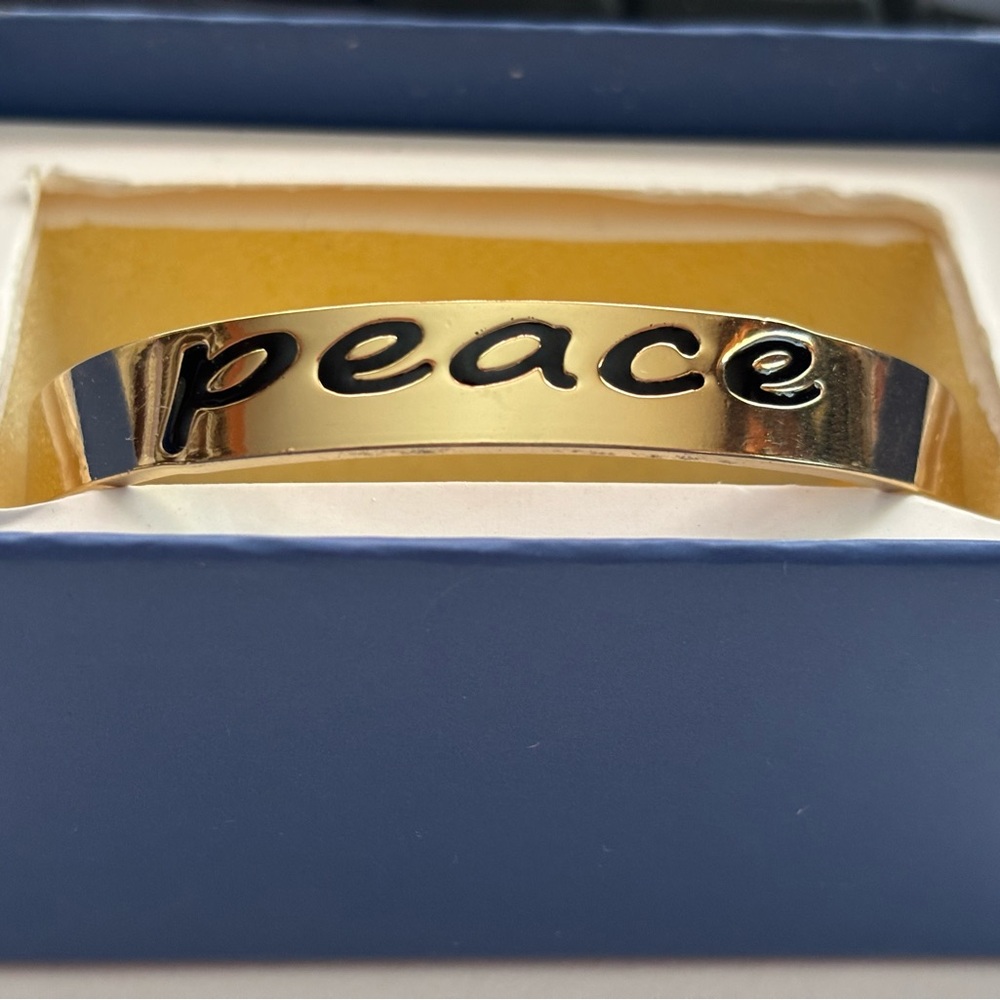 Gold plated  'peace' Cuff Bracelet